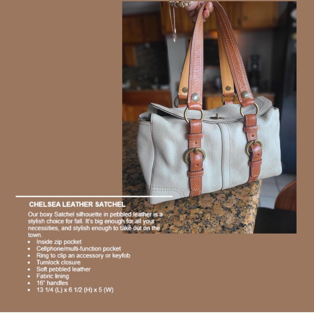 Vintage COACH CHELSEA SATCHEL IVORY/CREAM - Picture 2 of 9